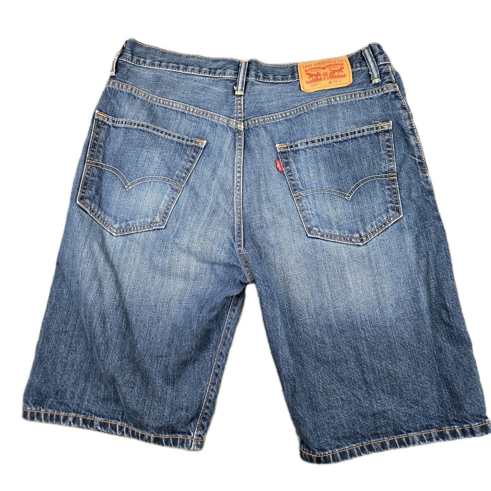 Levi's 569 Loose Straight Denim Shorts Men's 34 Blue Medium Was Jorts Fits 35x11 - Picture 8 of 8